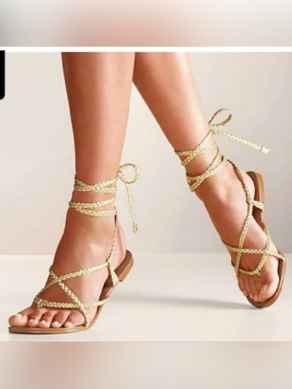 Colin Stuart braided strappy flat sandals